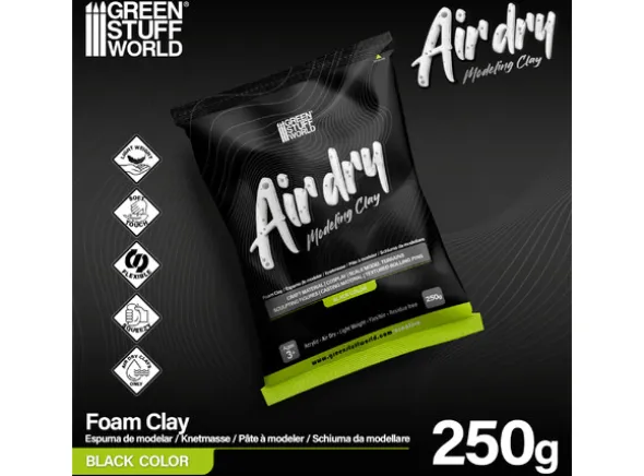 Air Dry Foam Clay 250g - Black
