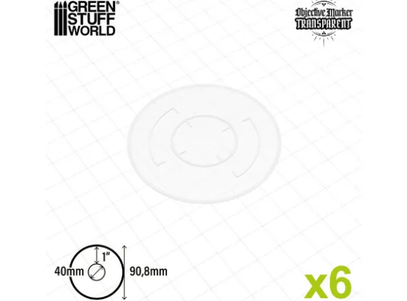 Clear Objective Markers for Kill Team x6