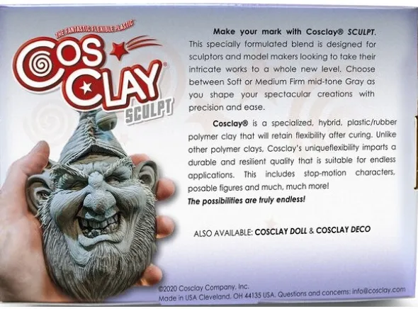 Cosclay Sculpting Clay Grey Extra Firm