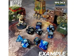 D6 12mm Dice Blue Swirl - 36 stk