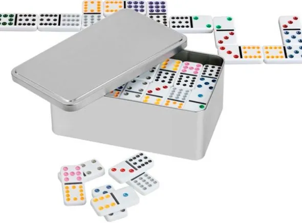 Domino Dobbel 12 Metallboks 91 brikker