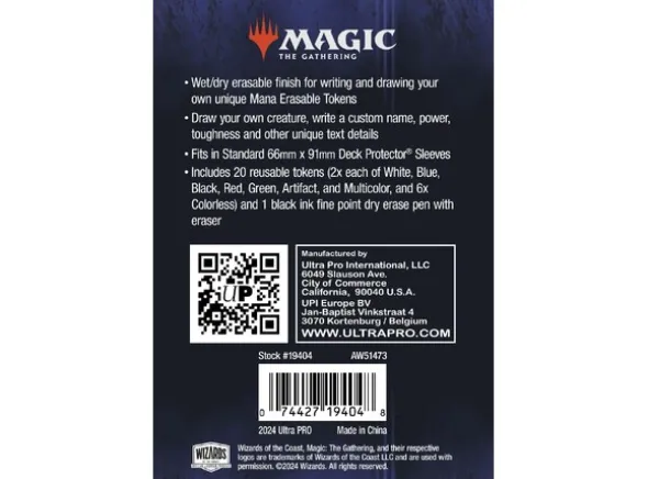 Erasable Tokens for Magic the Gathering