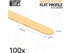 Flat Birch Wood Strips 5mm x100