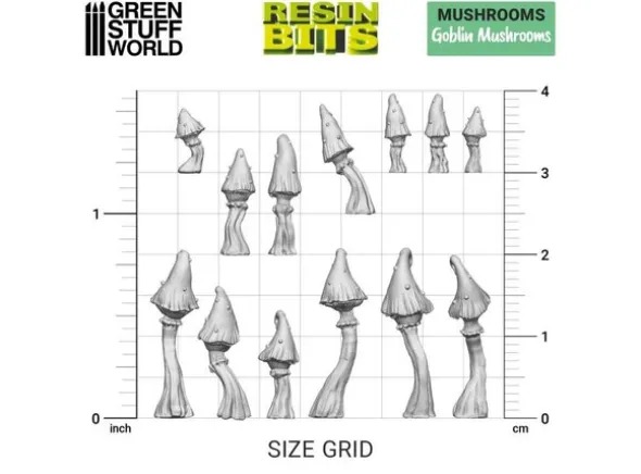 Goblin Mushrooms 3D Printed 1:48 x45