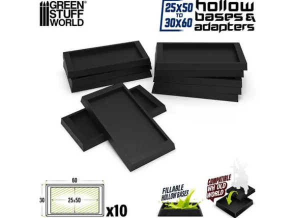 Hollow Plastic Bases 30x60mm
