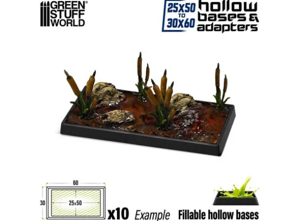 Hollow Plastic Bases 30x60mm