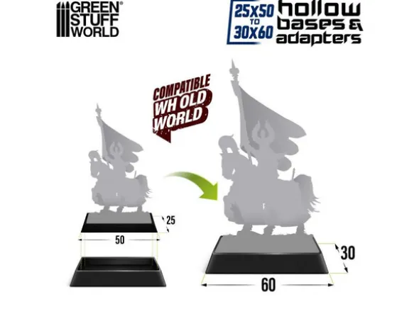 Hollow Plastic Bases 30x60mm