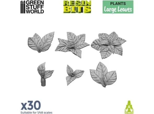 Large Leaves 3D Printed (30 stk) 1:48