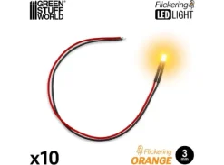 LED Light Orange Flickering 3mm (10 stk)