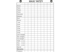 Maxi Yatzy Blokk uten terninger Norsk