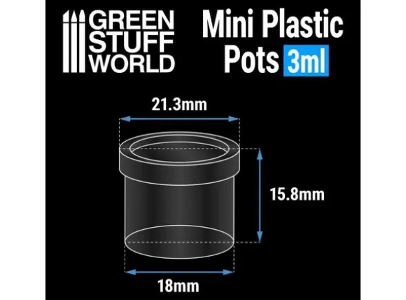 Mini Plastic Pots - 3 ml (24 stk)