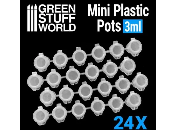 Mini Plastic Pots - 3 ml (24 stk)