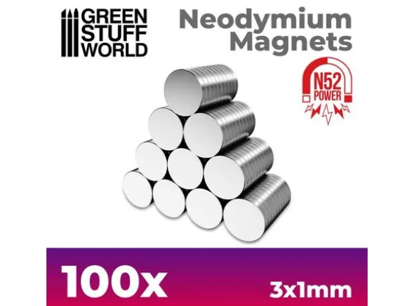 Neodymium Magnet 3x1mm - 100 stk