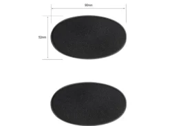 Plastbaser Svart Oval - 90x52mm (1 stk)