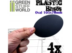 Plastbaser Svart Oval 105x70mm (4 stk)