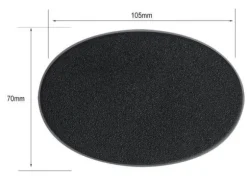 Plastbaser Svart Oval - 105x70mm (1 stk)