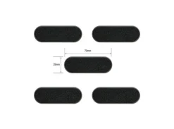 Plastbaser Svart Oval 70x25mm (5 stk)