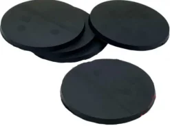 Plastbaser Svart Round - 50mm (5 stk)