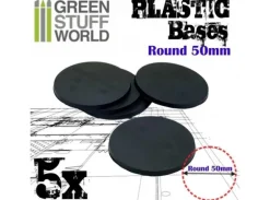 Plastbaser Svart Round - 50mm (5 stk)