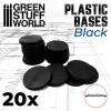 Plastbaser Svart Round - 25mm (20 stk)