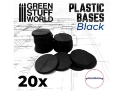 Plastbaser Svart Round - 25mm (20 stk)