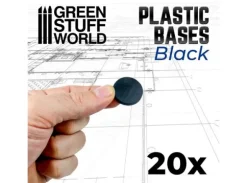Plastbaser Svart Round - 25mm (20 stk)