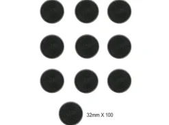 Plastbaser Svart Round - 32mm (100 stk)
