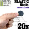 Plastbaser Svart Round - 32mm (20 stk)