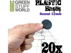 Plastbaser Svart Round - 32mm (20 stk)