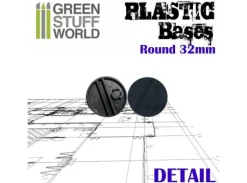 Plastbaser Svart Round - 32mm (20 stk)