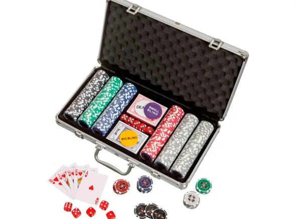 Pokersett med 300 sjetonger