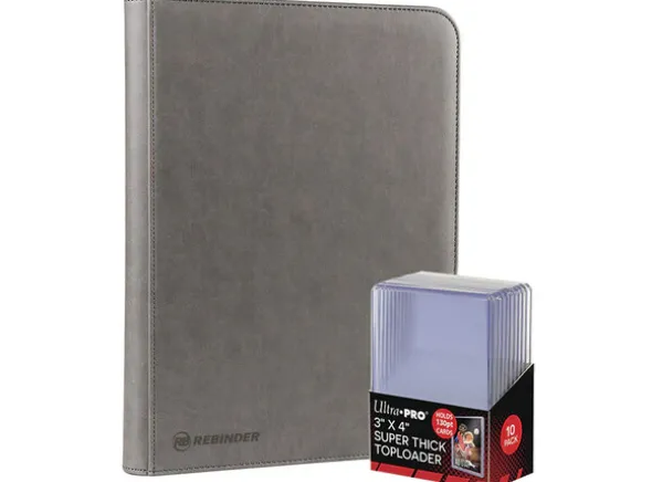 Rebinder Toploader Binder 9-Pocket Grey