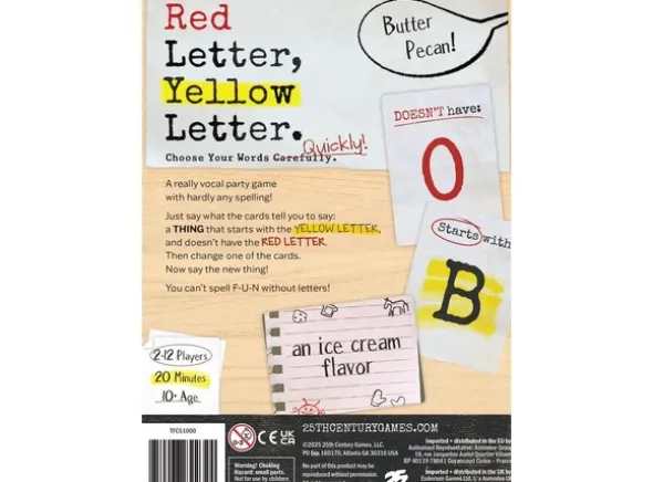 Red Letter Yellow Letter Partyspill