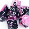 RPG Dice Set Svart-Rosa/Hvit - 7 stk