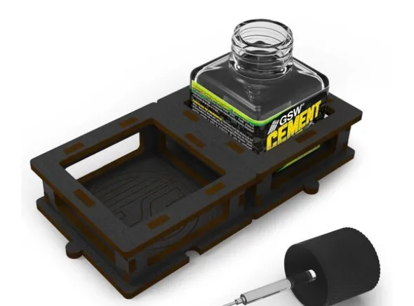 Square Bottle Holder for Cement Glue