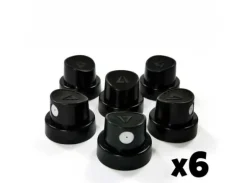Standard Spray Caps (6 stk) - Black