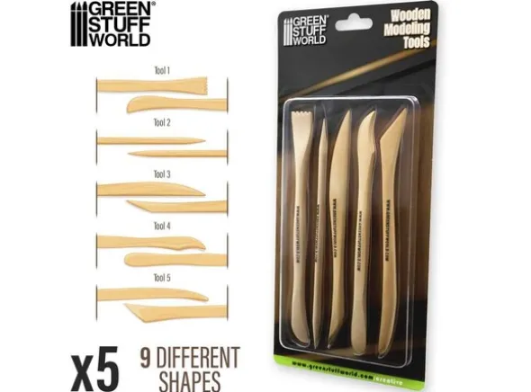 Wooden Modelling Tools - 5 stk